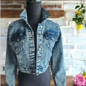 Ashley-Vintage Charm Stylish Acid Washed Denim Jacket